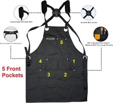 Canvas Apron Tool Workshop Garage Apron with Pockets Heavy Duty Woodworking Chef