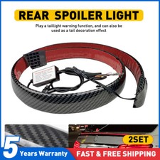 2x Black Universal LED lamp Decor Rear Spoiler Lip Trim Tail Brake Light Strip