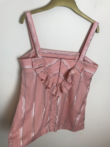 Pink silver stripe ruffle - pink,