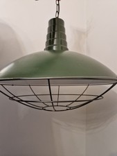 Huge Industrial Green Enamel Pendant Light Fitting Masterlight Military Theme