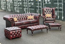 5 Piece Leather Chesterfield