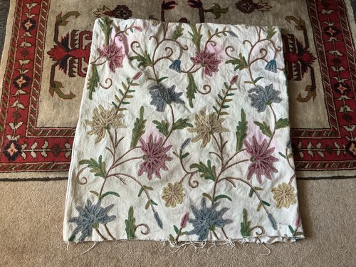 Crewel embroidered linen - crewel,