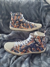 Vintage Paul Smith Union Jack Suede And Canvas hi-top Sneakers UK 6
