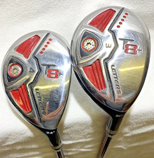 John Letters T8+ Hybrids 3 4 Golf Clubs 21 24 Deg Mens RH Uniflex Wood Graphite.