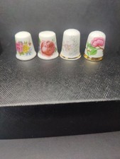 4 x Vintage Floral Thimbles
