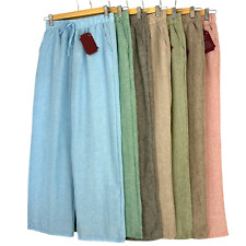 Womens Cotton Linen Look Wide
