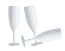Belgravia Black or White Reusable Polycarbonate Champagne Flute 6 Pack 120 ml