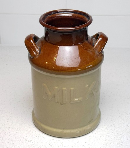 Vintage brown tan stoneware - vintage,