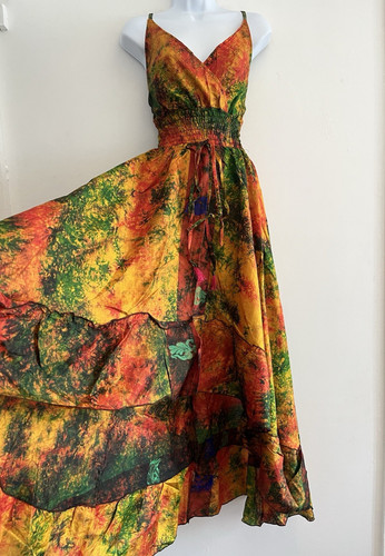 Silk dress long bohemian - long,