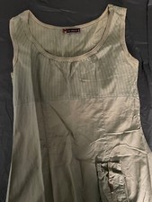 Vintage 90's Y2K Cop copine green khaki maxi dress mermaid pockets sleeveless