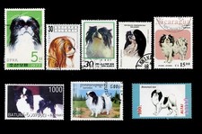 JAPANESE CHIN JAP CHIN Toy Dog International Postage Stamps collection x 8