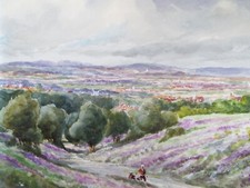 Original Watercolour & Gouache, 'Panorama with Figures', Circa 1930's