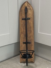 Wooden Candle Sconce With