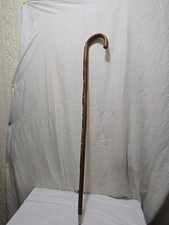 Walking stick + metal tip 88cm in length +with 11 badges  a vintage item