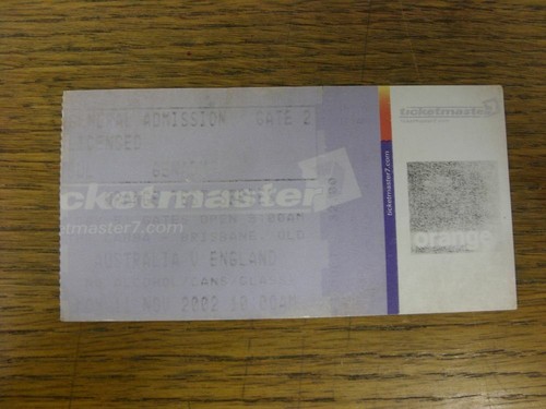 2002 ticket cricket - 11/11/2002, ticket: