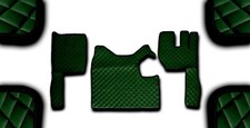 DARK GREEN ECO LEATHER FLOOR MATS FOR RHD TRUCK VOLVO FH13 2010-2012 MANUAL