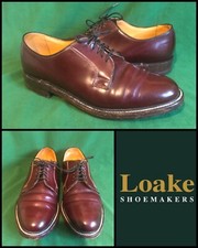 LOAKE 771T : Mens Polished Leather Burgundy Derby Goodyear Welted Shoes : U.K. 8