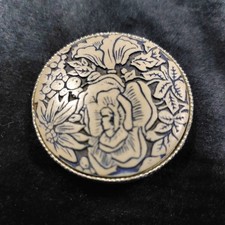 Rare Vintage Estee Lauder Aliage Solid Perfume Compact Country Flower - Empty