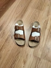 Oxygen Women's Leather 'Paris' Adjustable Slide Sandals Size 39 UK 6 BNIB