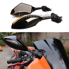 For Kawasaki Ninja ZX6R ZX10R Black Rearview Side Mirrors With Turn Signal Light