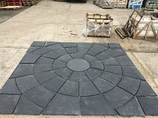 Natural Black Limestone squared off paving circle kit, 1.8m x 1.8m