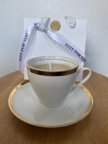 Vintage tea cup soy scented - cup,