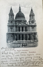 1910 St Pauls Cathedral London Vintage Picture B&W Image Undivided Back Postcard