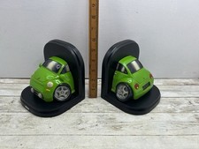 Car Themed Bookends Book Ends Green Resin Pair Sports Car Free Postage