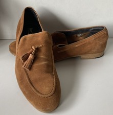 Mens Bertie  Tan  Suede Effect Leather Boat Shoes,UK-8 VGC Slip On