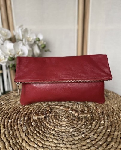 Whistles red leather clutch
