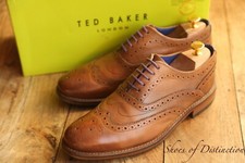 Ted Baker Brown Leather Oxford Brogue Lace Up Shoes Men's UK 8 US 9 EU 42