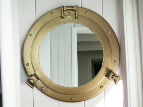 Brass porthole mirror - 24"brass,