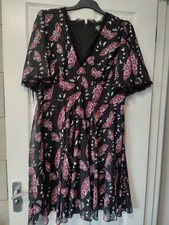 BNWT Hell Bunny 18 2xl In The Moonlight Mid Dress Goth Moth Alt Black Floaty