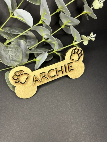 Wooden paw print monogram - wooden,
