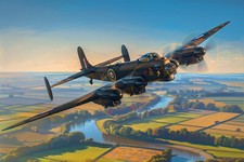 Lancaster Bomber Style Aircraft Canvas Picture Print Wall Art -Artist Impression