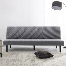 Grey 3 Seater Sofa Bed Settee Click Clack Recliner Sleeper Sofa Single Sofa Beds