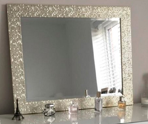 Mosaic effect silver wall - mosaic,