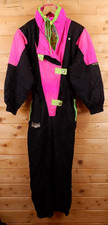 Vintage 80s 90s Neon All In One Apres Ski Snow Suit 46 Small Made in Italy