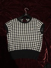 Amy Winehouse Original Fred Perry Houndstooth Dogtooth Jumper Cropped Sz 10 2011