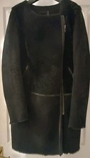 Next Women's Black Real Sheepskin Coat Size 12 Ladies