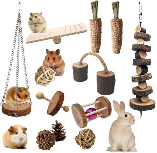 Hamster chew toys set apple - set,