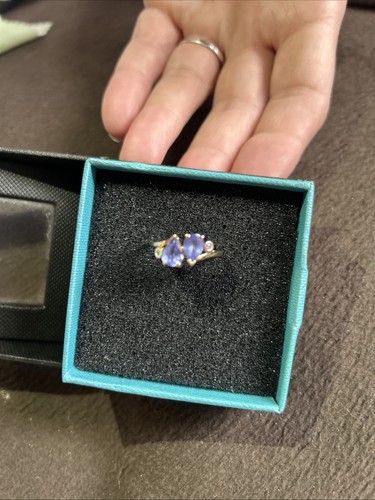 Gold ring 9ct blue tanzanite - gold,