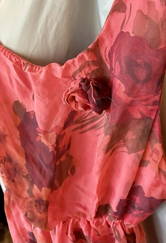 Coral colour dress - coral,