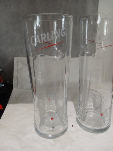 Carling pint glasses 2 - carling, x
