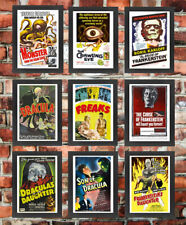 Vintage High Quality FRAMED Retro Classic Horror B Movie Monster Film Posters