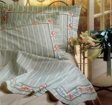 Luxury Italian Classic Design Floral 100%Cot Double Bed Set Linen Bright Green