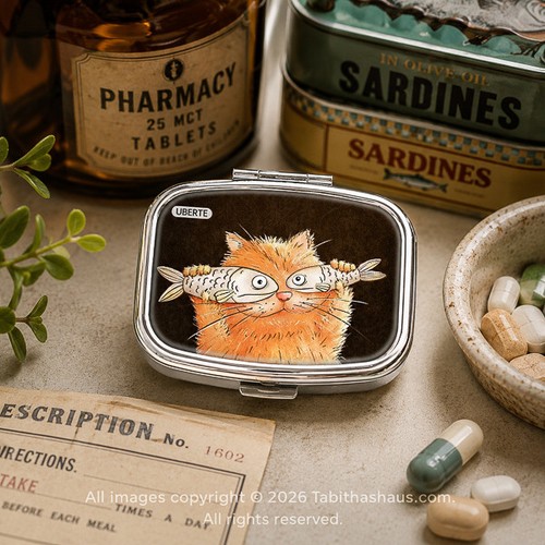 Ginger cat pill box with - ginger,