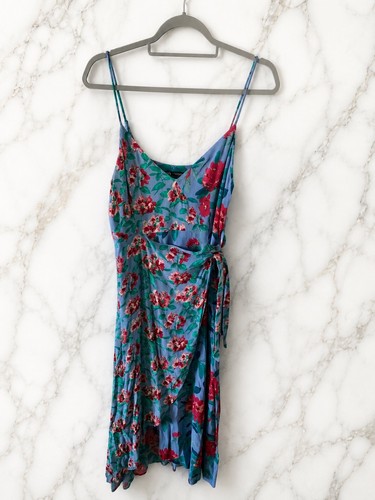 Zara blue pink floral neck - blue,