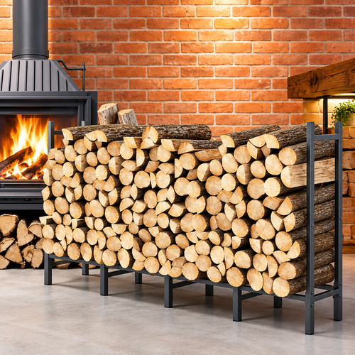 3ft metal firewood log rack - firewood,