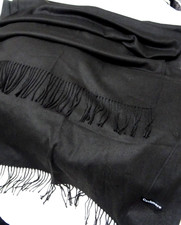 blck men's tasseled CASHMERE SCARF NEW NO PACKAGING 73 x 27 inches